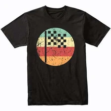 Checkered Flag Icon Retro Racing T-Shirt - Retro Colors