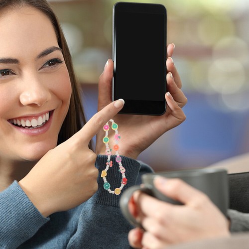 Perlen Telefon Lanyard Bunte Telefonkette Perlenbesetzte Handyriemen - 第 11/12 張圖片