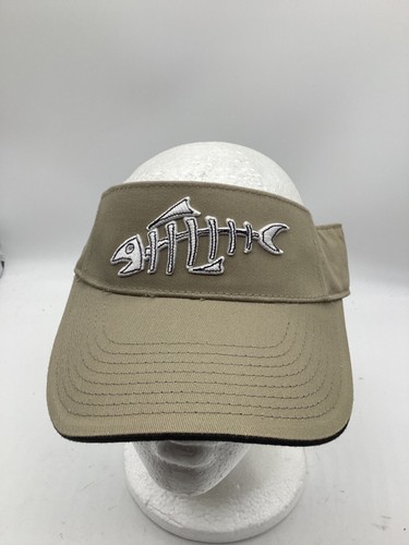 Fishbone Beige Adjustable Cotton Canvas Visor H10