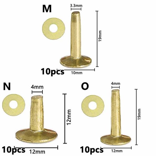 10X Solid Copper Screws Rivets Burrs Fasteners DIY Leather Craft Saddlery Repair - Picture 16 of 31
