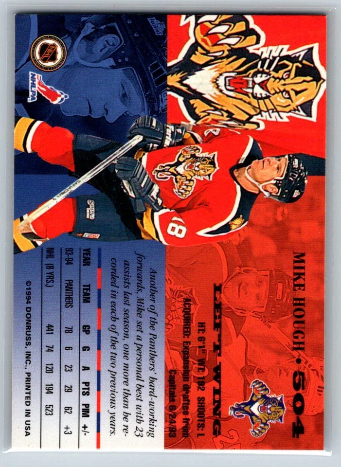 1994-95 Leaf #504 Mike Hough - Image 2 of 2