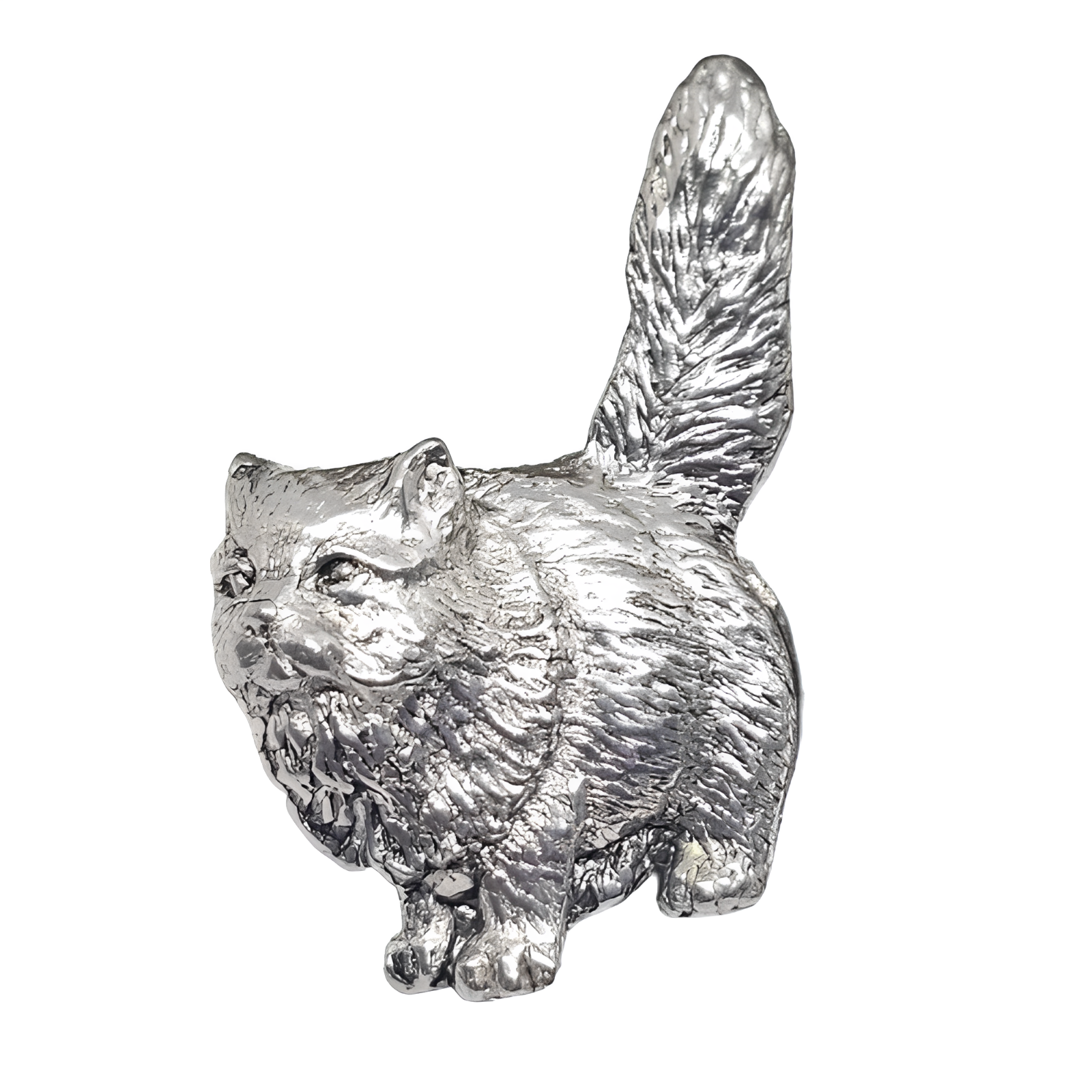 Persian Cat Pin Badge Pewter Brooch Pet Cat Posh Persians Fluffy Metal Jewellery