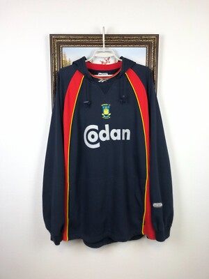 Vintage 90's Reebok Brondby Football Hoodie Soccer Jacket Mens
