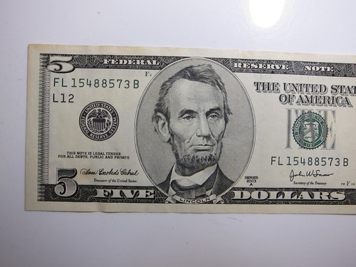 2003A $5 Uncirculated FRN #Fl15488573B *Sequential available - Picture 3 of 7