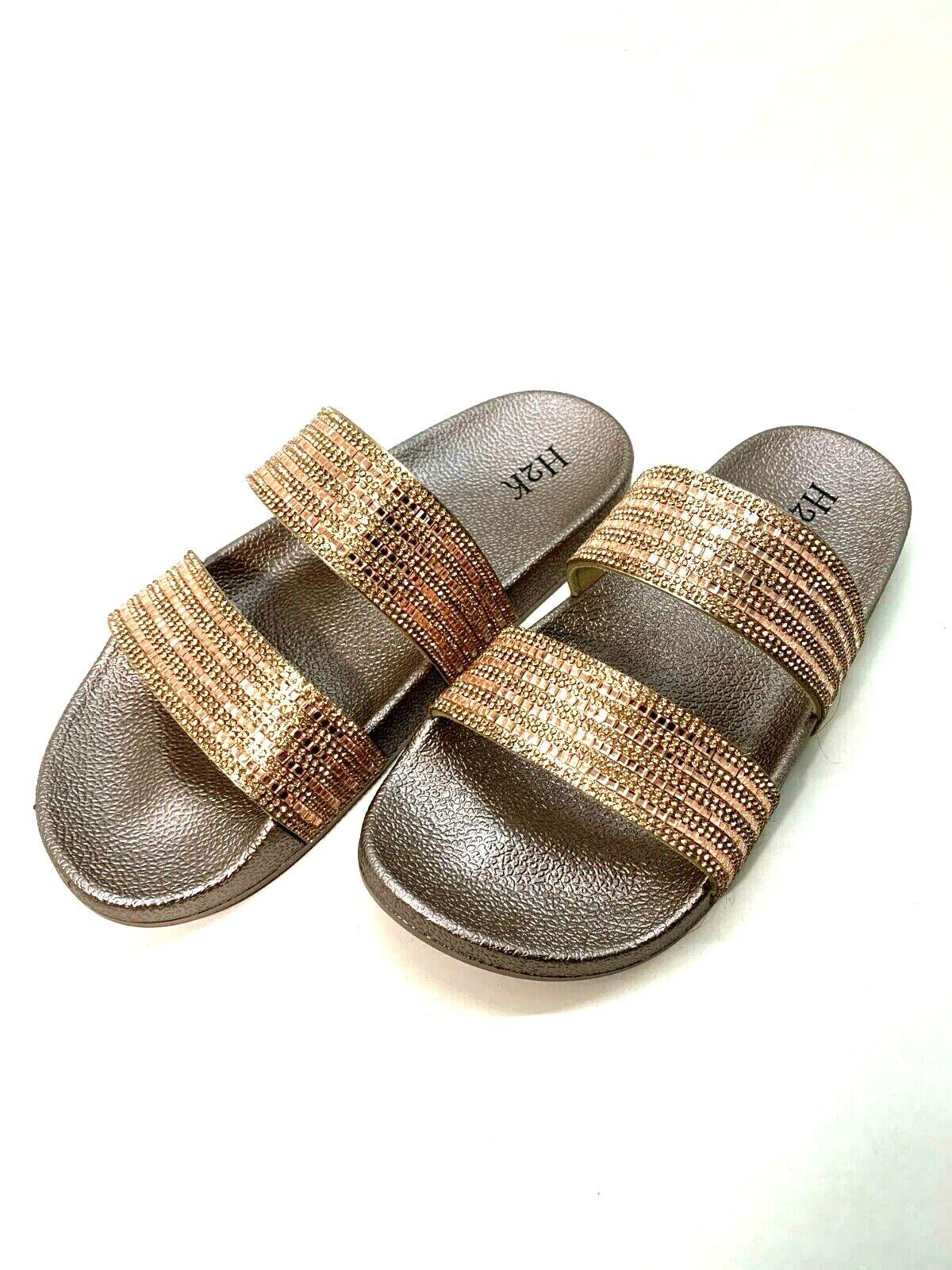 PANTOFOLA D’ORO Ciabatta donna H2K fantasia scintillante slide oro rosa taglia 9