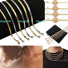 18K Gold Filled Tarnish-Free Flat Snake Chain Necklace CHOOSE LENGTH/Width Z764