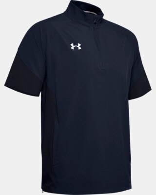 Under Armour Men s Midnight Navy/White UA Squad Coach s Short Sleeve ¼ Zip