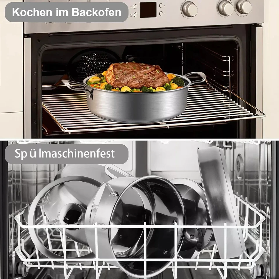 7 Piece Stainless Steel Saucepan Set Pot Set Glass Lids Pots Pot Pan Induction - Image 3 of 4