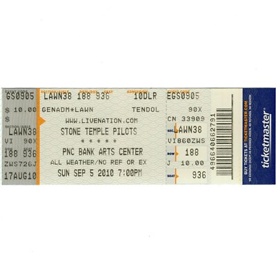 #ad #ad STONE TEMPLE PILOTS Concert Ticket Stub HOLMDEL NJ 9 5 10 PNC BANK ARTS CENTER $12.99