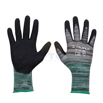 Truper GU-152 Nitrile Coated Polyester Gloves, M