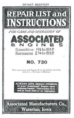 Repair List and Instructions Book For Associated Engines