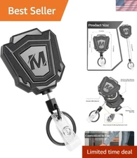 Retractable Key Tool Reel Holder Steel 31.5" Belt Clip Chain Heavy Duty Split...