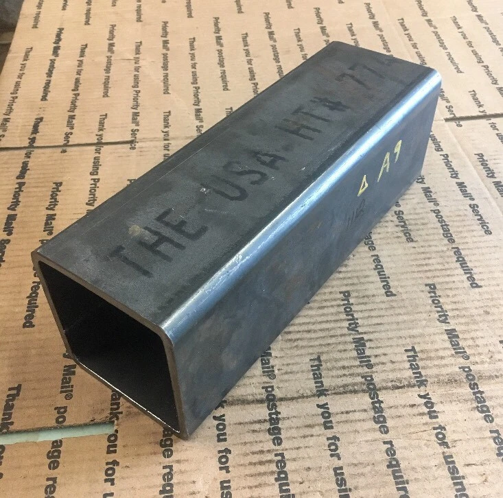 Tubo cuadrado de acero 4 X 4 1/4" tubo de pared soporte de acero soldadura 12” L Foto 2 de 4