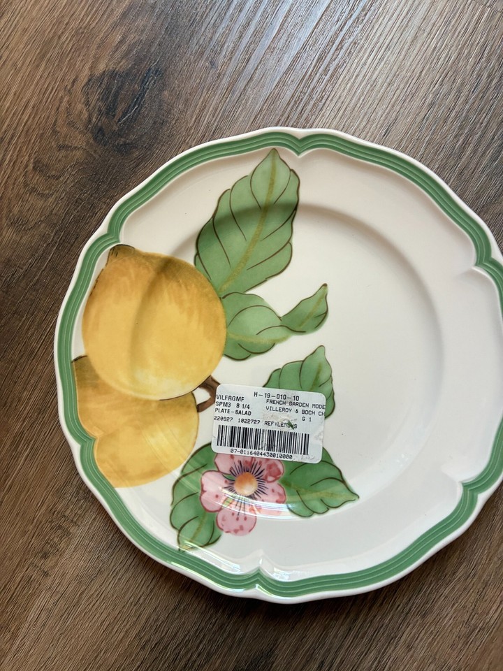 Villeroy & Boch French Garden Modern Fruits Piatto Piano Prugna, Porcellana, 26 cm Bianco/Multicolore