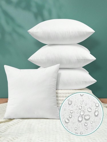 4pcs Outdoor Throw Pillow Inserts, Waterproof, Square Cushion for Patio, Garden