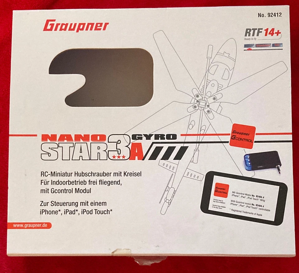 Graupner RTF14 + Nano Gyro Star3A Rc-Miniatur Elicottero Kreisel - Immagine 2 di 4