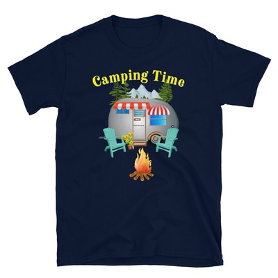 Camping National Park Happy Nature Forest Camper Camp Fire Gift 4 Unisex T-Shirt