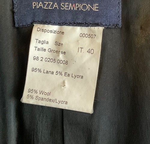 Giacca tuta sartoriale Piazza Sempione in rayon nero taglia 40 PRISTINA vintage - Foto 12 di 13