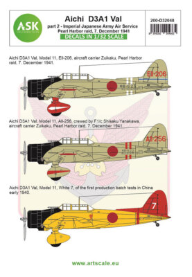 ASK Decal for 1/32 Aichi D3A1 VAL part 2 - Pearl Harbor raid / IJA Air Service
