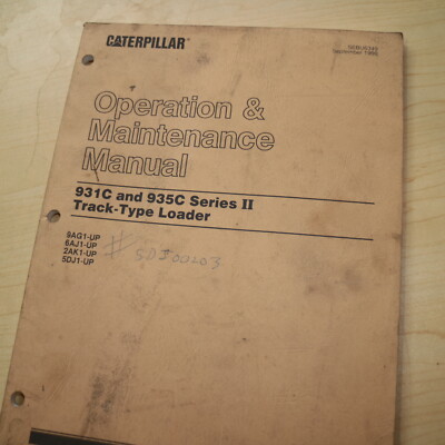 CAT Caterpillar 931C 935C Track Crawler Loader Owner Operation Operator Manual