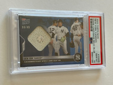 2022 Topps Now 1098 New York YANKEES Team ALDS Game Used Base Relic #6/49 PSA 10