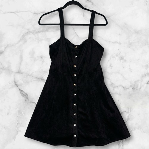 Forever 21 black sleeveless button Up Mini dress size Medium NWT (349)