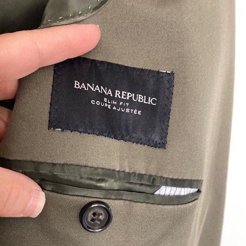 Banana Republic Rapid Movement Blazer Mens 42R Olive Green Performance Stretch - Picture 14 of 17