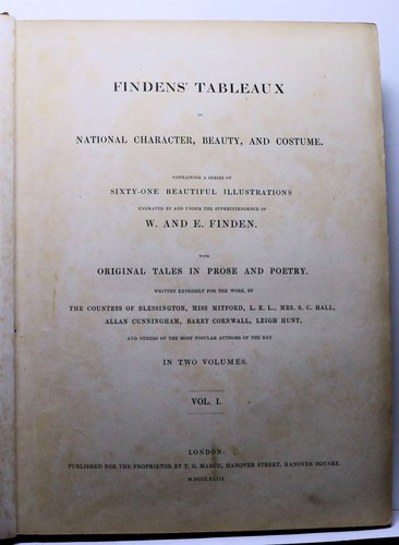 Findens Tableaux of National Character, Beauty, and Costume 1843 Vol. 1 Rare - Picture 2 of 13