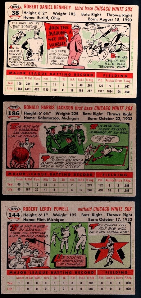 White Sox Lot: 1956 Topps Bob KENNEDY Ron JACKSON Connie JACKSON, POWELL NIEMAN+ - Image 3 of 4