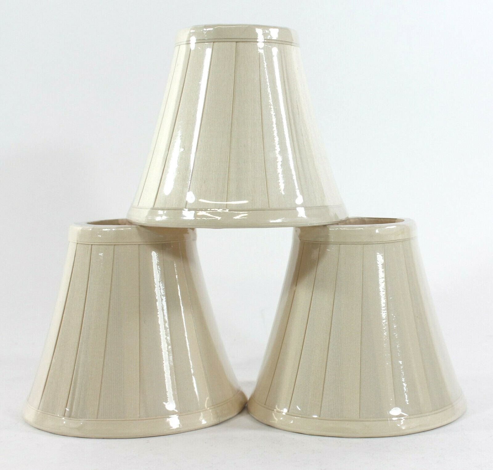 Pottery Barn Flat Panel Chandelier Shade In Pleated Ivory Silk