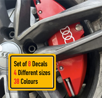 8 x Compatible with Audi Ring (different style) Brake Caliper Decals Stickers