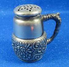 "Pairpoint" 2562 New Bedford Mass Quadruple Plate Sugar Shaker w/ Floral Details
