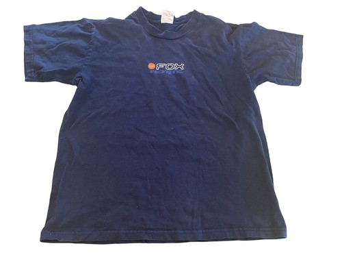 Vintage Fox Racing blue SS T Shirt Kids M Y2K Boys motocross distressed - Picture 2 of 9