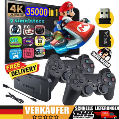 Retro Videospielkonsole 20000+ Game 4K HD TV Spiel Stick 64GB ink. 2x Controller