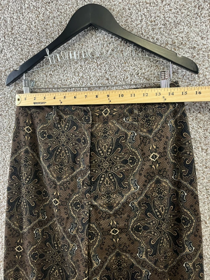 Брюки Geoffrey Beene женские размер 8 коричневые с узором брюки прямые эластичные - Изображение 3 из 4