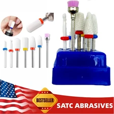 7 Pcs Manicure Pedicure Nail Art Tools Ceramic Nail Drill Bits Set Electric File