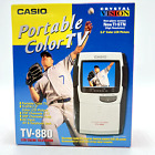 Vtg '97 Casio Portable Color Tv model Tv-880 Screen Size 2.3” Color Lcd Works!