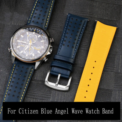 Leder Uhrenarmband passend für Citizen Blue Angel Radio Wave AT8020-54L/03L J...