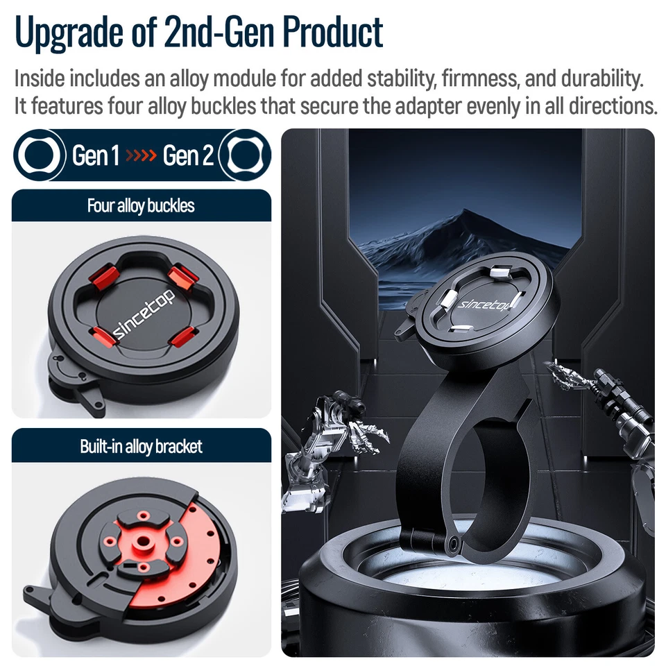 Mountain Bike Phone Holder,MTB Road Motorcycle Handlebar Mount【Series C - Gen 2】 - Image 2 of 4