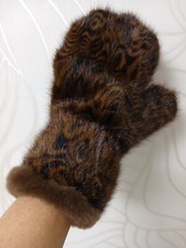 Echtfell Handschuhe Winterhandschuhe  Fäustlinge Beidseitig Nerz 1 Paar Kuschel