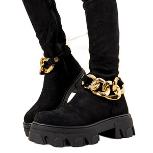 Botas negras en una suela gruesa agradables | eBay