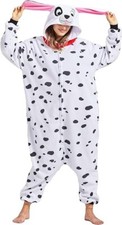 Unisex Pre-Owned  Adult Dalmation Dog COSTUME  One Piece HALLOWEEN Size L