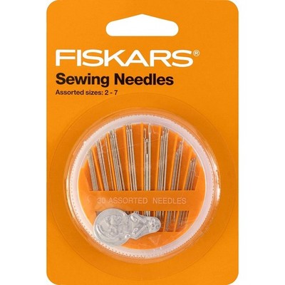 Fiskars Sewing Needle Set and Needle Threader - 30 Assorted Needles