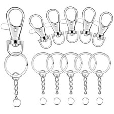 100 Pcs Lanyard Snap Hooks and Key Rings with Chain and Jump Rings for