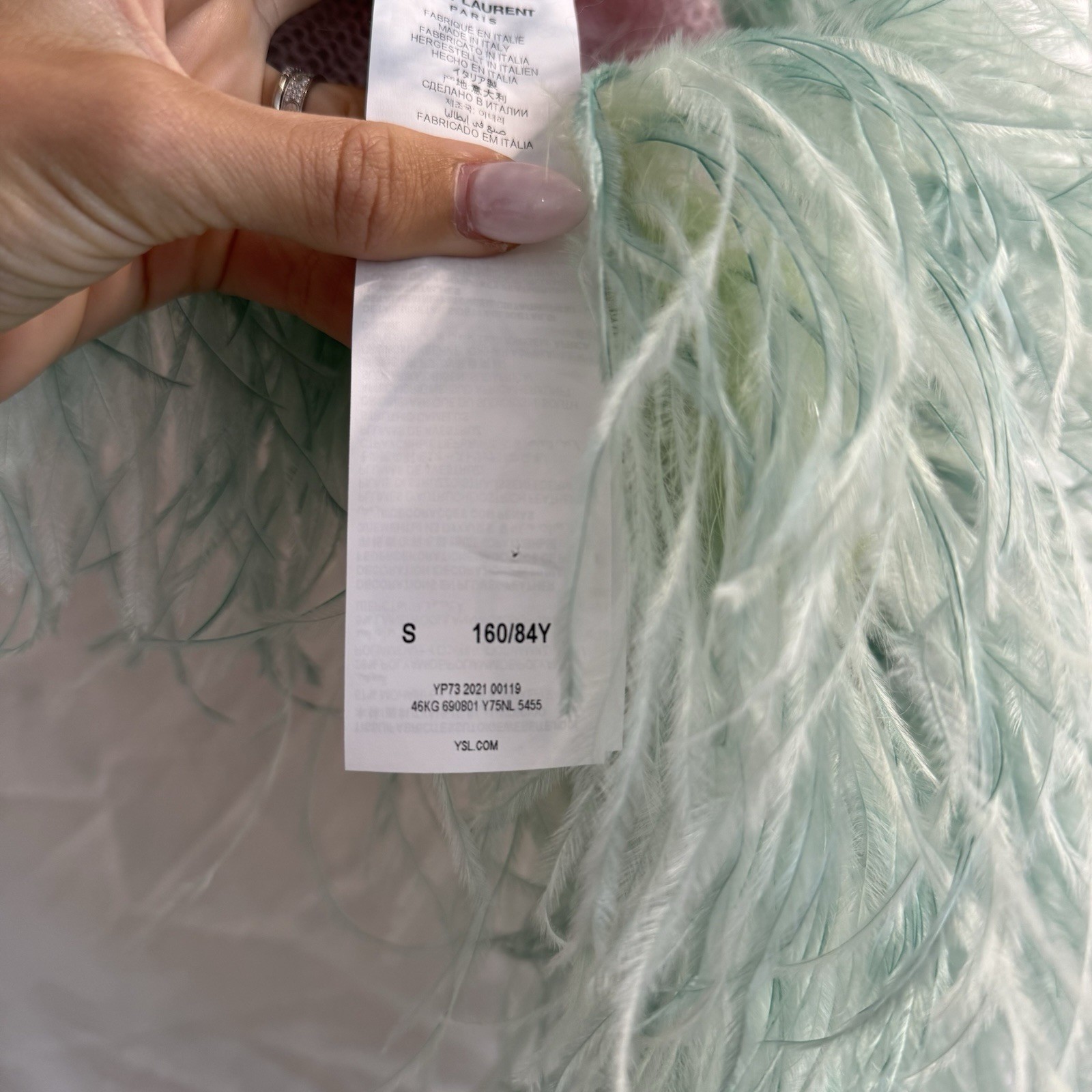 Maglione YSL SAINT LAURENT mohair piuma di struzzo S