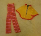Vintage Barbie Doll Poncho Put On #3411 Yellow Cape Jumpsuit 70's TLC Pre-owned