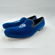 Alexander Mcqueen Royal Blue Velvet Slip-on Loafers Size 42/9 USA made In italy