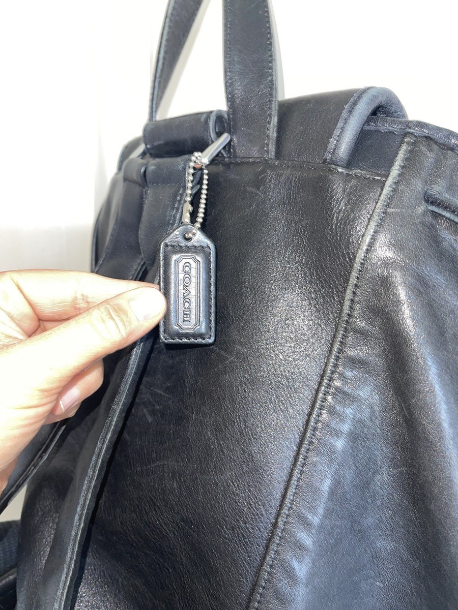 Coach Unisex Vintage 90's Large Black Leather Backpack 5408