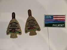 Two Philmont Arrowhead Patches with 1976 Bicentennial Patch. Mint Condition