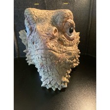 Máscara de látex de lagarto dragón barbudo realista disfraz de cabeza completa bronceado disfraces